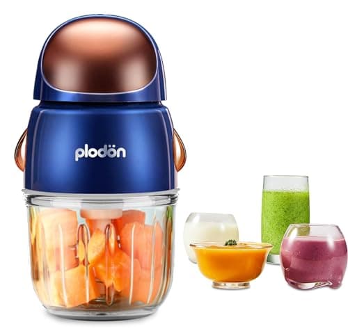 Plodon Baby Food Maker Mini Cute and Small Food Processor Puree Blender Grinder Chopper 1.2 Cup Glass Bowl with 6 Blade Electric (1 Bowl)