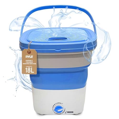Pure Clean Portable Washing Machine 18L – Foldable Mini Washer, with Timer, Quiet Operation for Apartments, Dorms, RVs & Small Spaces