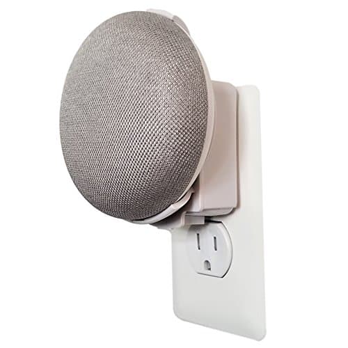 The Mini Back Pack: The First Simplest and Cleanest High-End Outlet Wall Mount Hanger Stand for Home Mini Voice Assistants by Google - Designed in USA by Dot Genie (White)