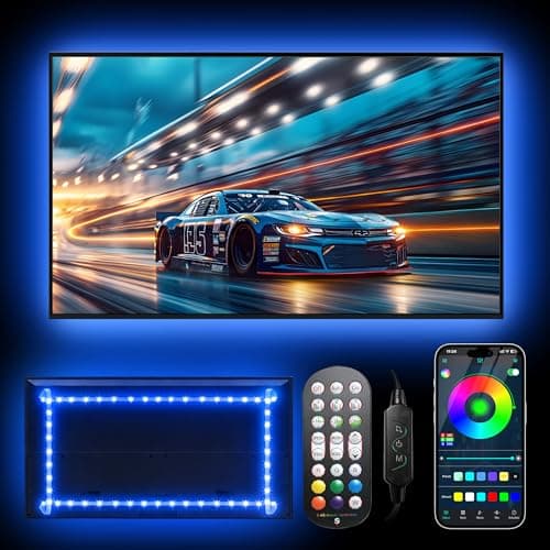 Daymeet LED Lights for TV 55-75 inch TV Behind Lighting, 13.1ft TV Led Backlight TV Led Light Strip, USB Powered RGB Led TV Lights Behind with Remote, Music Sync Bluetooth APP Control for Bedroom