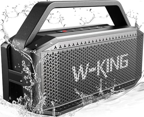 W-KING 100W Peak Bluetooth Speaker, 60W Portable Haut Parleur Speaker Loud Wireless IPX6 Waterproof Outdoor Party Boombox Subwoofer, Ex-Large Passive Radiator-All Round Deep Bass/2 Pair/40H/TF/AUX/EQ