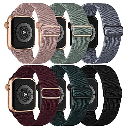 Stretchy Solo Loop Bands Compatible with Apple Watch Band 38mm 40mm 41mm 42mm 44mm 45mm 46mm 49mm, Braided Elastic Nylon Women Men Straps for iWatch Ultra 2, Ultra, Series 10/9/8/7/6/5/4/3/2/1/SE