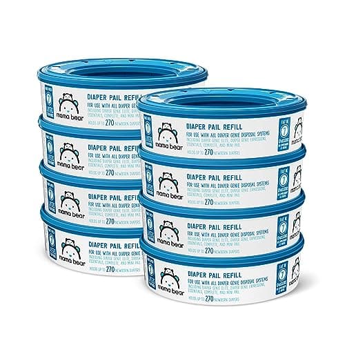 Mama Bear Diaper Pail Refills for Diaper Genie Pails, 270 Count (Pack of 8)