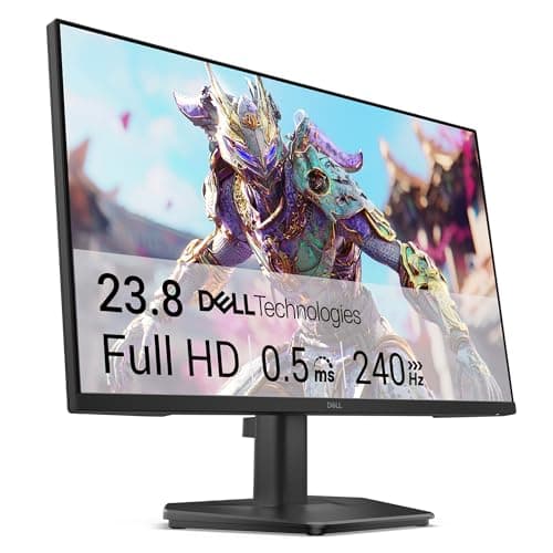 Dell 24 240Hz Monitor - SE2426HG - 23.8-inch FHD (1920x1080) 240Hz Display, in-Plane Switching (IPS) Technology, AMD FreeSync™ Premium, TÜV 3-Star, 2X HDMI, DisplayPort 1.4, Tilt