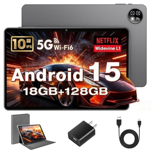 Tablette Android, Android Tablets 10 Inch, Octa-Core Tablet, 18 GB+128 GB, 1 TB Expand, 1280x800 IPS HD Display, GPS, Widevine L1, 5G+2.4G WiFi, 5MP+8MP Dual Camera, Bluetooth5.4, 6000mAh, Black