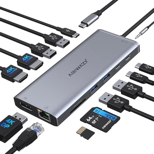 USB C Docking Station Dual Monitor for Laptop USB-C Hub Multiport Adapter