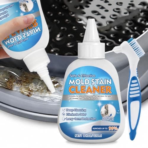 Aarovibe Mold Stain Remover Gel, 8 fl oz Heavy Duty Washing Machine Cleaner for Front Loader Washing Machine Seal, Bathroom Grout, Shower, Caulk - Front Load Washer Cleaning Solution