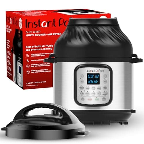 Instant Pot Duo Crisp Large 6Qt 11-in-1 Air Fryer & Electric Pressure Cooker Combo with Multicooker Lid that Air Fries, Steams, Slow Cooks, Sautés, Dehydrates & More, Free App With 1300 Recipes