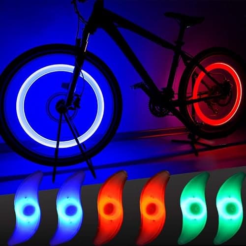 6 Pack Colorful Bike Spoke Light With LED Flash Model Lamps for Wheel Safety and Decoration - Waterproof Tyre Wire Light for Bicycle Riders