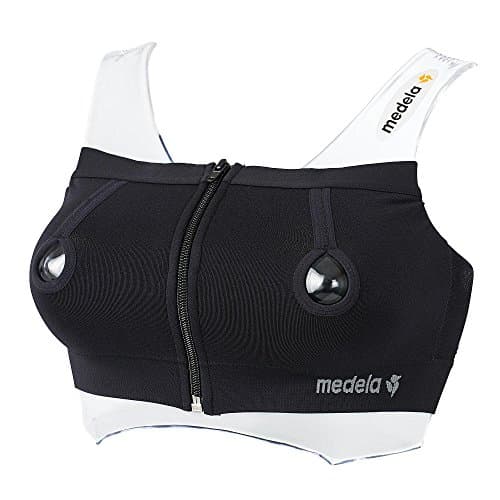 Medela Easy Expression Hands Free Pumping Bra, Black, Medium, Comfortable & Adaptable with No-Slip Support for Easy Multitasking
