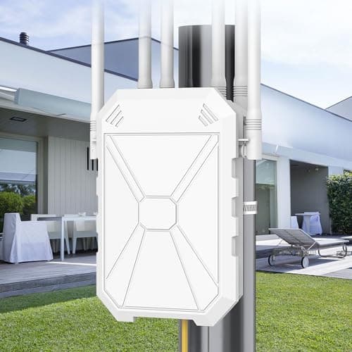 AX3000 Outdoor WiFi 6 Extender, High Power Outdoor WiFi Booster, Long Range Outdoor WiFi Access Point, IP67 Weatherproof, with PoE, for Starlink, Patio, Camping, Yard, RV