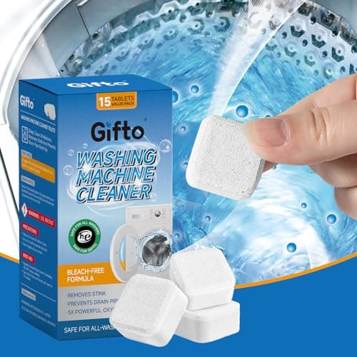 Washing Machine Cleaner Tablets, 15 Count Value Pack, Deep Cleaning Tablet for HE Front Load & Top Load Washers, Washer Cleaner Remove Odor-causing Residues & Hard Water Buildup, Septic Safe