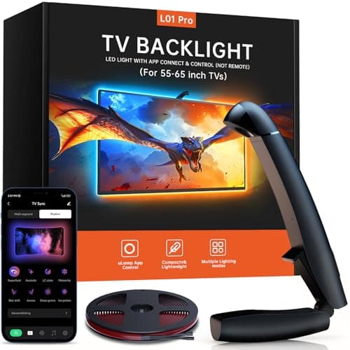 FFJ TV LED Backlight Strip, 14.7ft Cuttable TV Backlight Sync to 55-65 Inch TVs, TV Lights with Sensor, Smart App Control, Game & Music Sync Color Changing