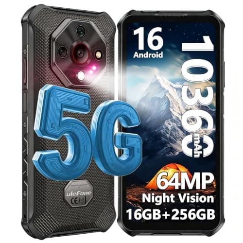 Ulefone Armor X16 Pro 5G Android 16 Rugged Phone, 16GB+256GB/2TB, MTK Dimensity 6300, 10360mAh(33W) 64MP+25MP Night Vision 6.56" 120Hz Display, Waterproof, Widevine L1, NFC - Wasteland Shadow