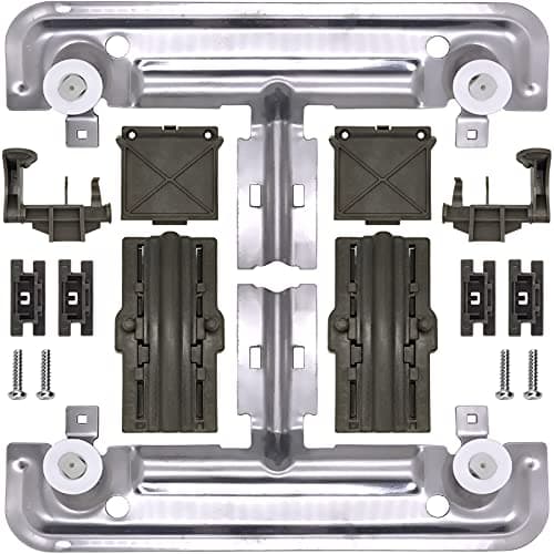 Upgraded W10350375 W10712395 Dishwasher Upper Rack Adjuster Metal Kit with 1.25in Wheels for Kenmore Whirlpool Kitchenaid Dishwasher Upper Rack Replacement Parts Replace AP5957560 PS10065979