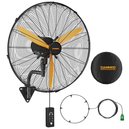 CAMMOO 24 Inch Wall Mount Fan Oscillating Misting with 600D Oxford Cover