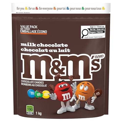 M&M’S Milk Chocolate Candy, Celebration Size Share Bag, 1kg – Bulk Party Candy for Sharing, Events, Movie Nights & Holidays