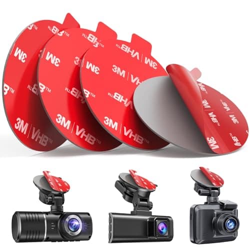 volport Sticky Adhesive Pad Replacement for Dash Cam Suction Cup Mount, 4pcs 56mm(2.2") High-Bond Round Heat Resistant Double Sided Mounting Sticker Tape for Car Dashboard Windshield Camera GPS Holder
