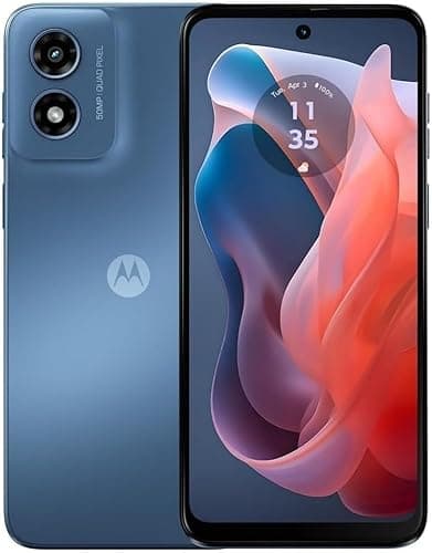 Motorola Moto G Play 2024 (64GB) 6.5” Display, 50MP Camera, 5000mAh Battery, 4G LTE, Sapphire Blue (Renewed)