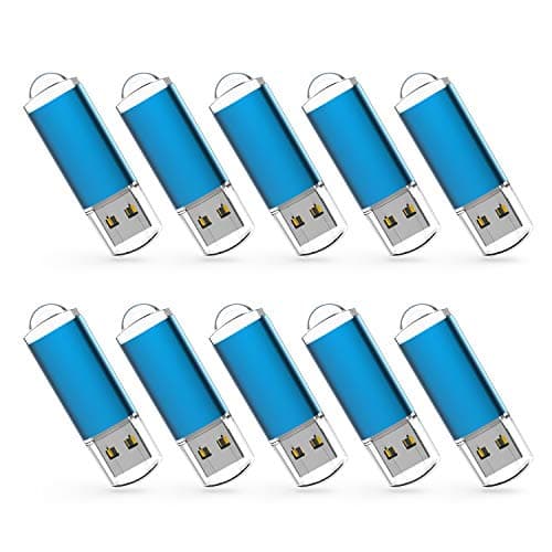 KEXIN 16GB Flash Drive USB Stick USB Flash Drive 16 GB 10 Pack Key Drive Memory Stick Thumb Drive Pen Drives Zip Drives USB 2.0, Blue