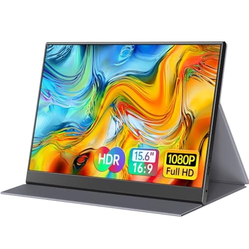 ForHelp 15.6" Professional (1920X1080) FHD Portable Monitor, IPS Ultra-Thin Zero Frame Gaming Monitor with HDMI USB Type-C,Dual Speakers.External Portable Monitor for Laptop Mac Phone PS4 Xbox Switch