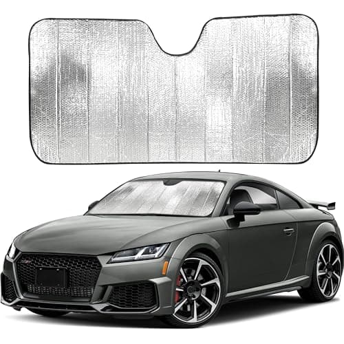 EcoNour Accordion Sun Shade for Car | Car Shade Front Windshield to Block Harmful UV Rays | Automotive Window Sunshades to Keep Your Car Cool | Car Shield for Sun Heat | Large (58" x 28")