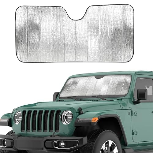 EcoNour Accordion Windshield Sun Shade | Car Shade Front Windshield to Block Harmful UV Rays | Automotive Window Sunshades to Keep Your Car Cool | Fits Best for Wrangler | XS (53 x 17 inches)