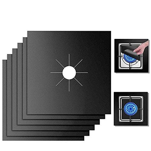 10 Pack Stove Burner Covers Double Thickness Reusable Non-Stick Heat-Resistant Gas Range Protectors for Kitchen and Easy to Clean(Black)