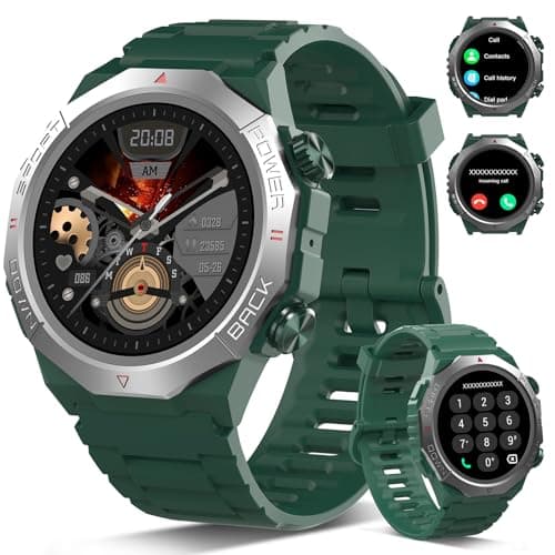 Military Smart Watches for Men with Bluetooth Call, 1.39"HD Tactical Fitness Watch, 24/7 Heart Rate Sleep Monitor, Smart Watch for Men 110+ Sport Modes,30Day,IP68 Waterproof Smartwatch for Android iOS