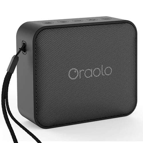 Oraolo Bluetooth Speaker, IPX7 Waterproof Portable Bluetooth Speaker with Stereo Sound, Bluetooth 5.4, Support AUX/TF Card, TWS Pairing,Small Wireless Speaker for Home, Shower, Outdoors, Travel Black