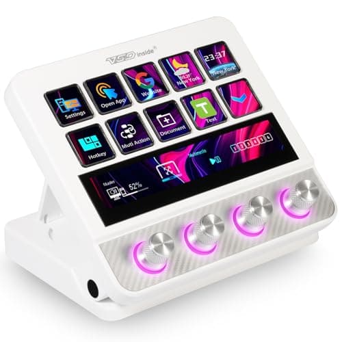 VSDINSIDE Stream Controller Deck, All-In-One Macro Keypad for Gaming Streaming, Customizable Shortcut Keys Soundboard Pad for PC, Mac