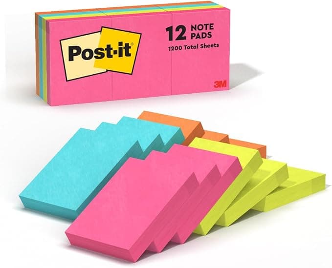 Post-it Notes, 1.38 x 1.88 in, Poptimistic Collection, 12 Pads | School Supplies and Office Products