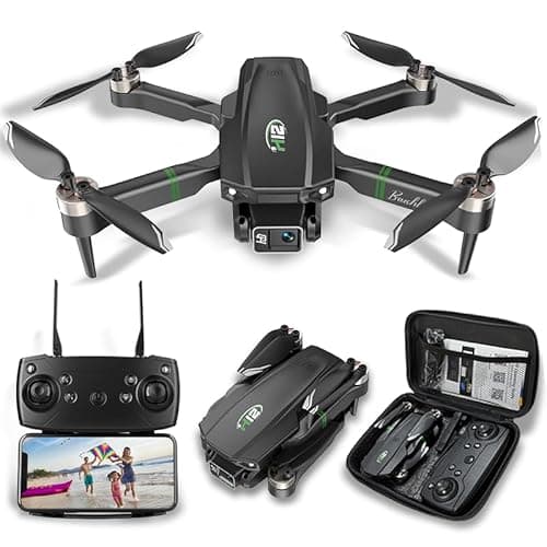 Drones for Adults with Cameras 1080P, 2 Batteries Foldable 4K Mini Drone with Camera RC Quadcopter, Altitude Hold, One Key Take Off/Landing, 3D Flip. 3 Mode Speeds (Black-s)