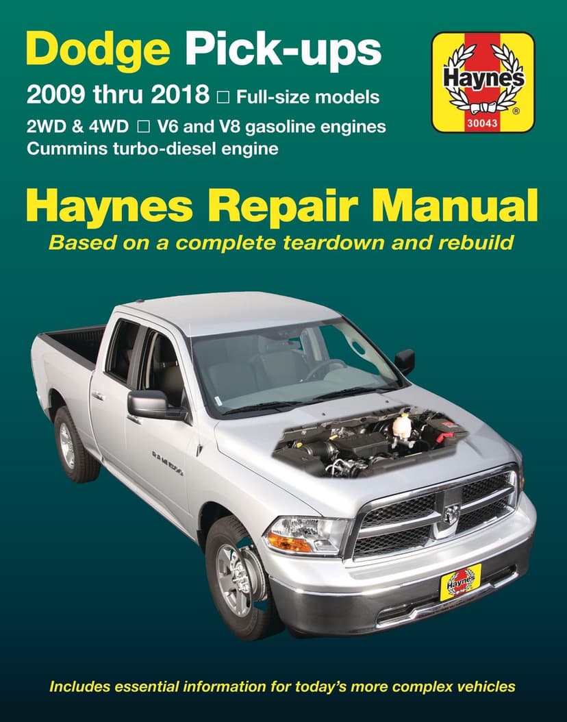 Dodge Pick-ups 2009 thru 2018 Haynes Repair Manual, 30043