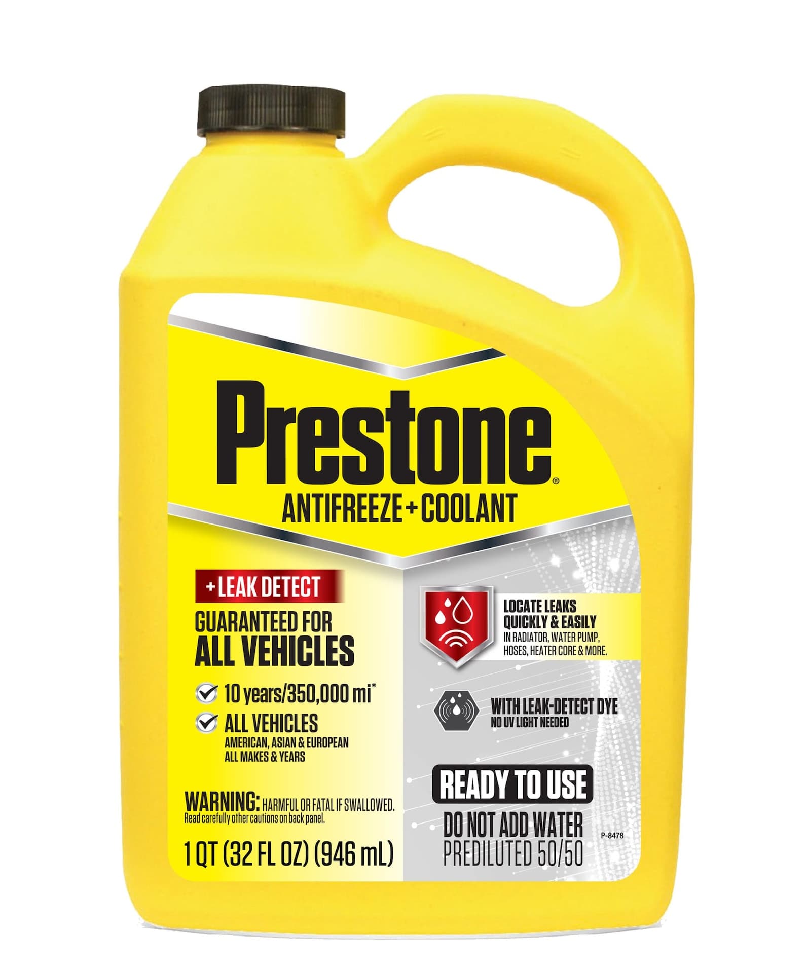 Prestone Leak Detect™ Antifreeze & Coolant, Ready to Use, 946-mL