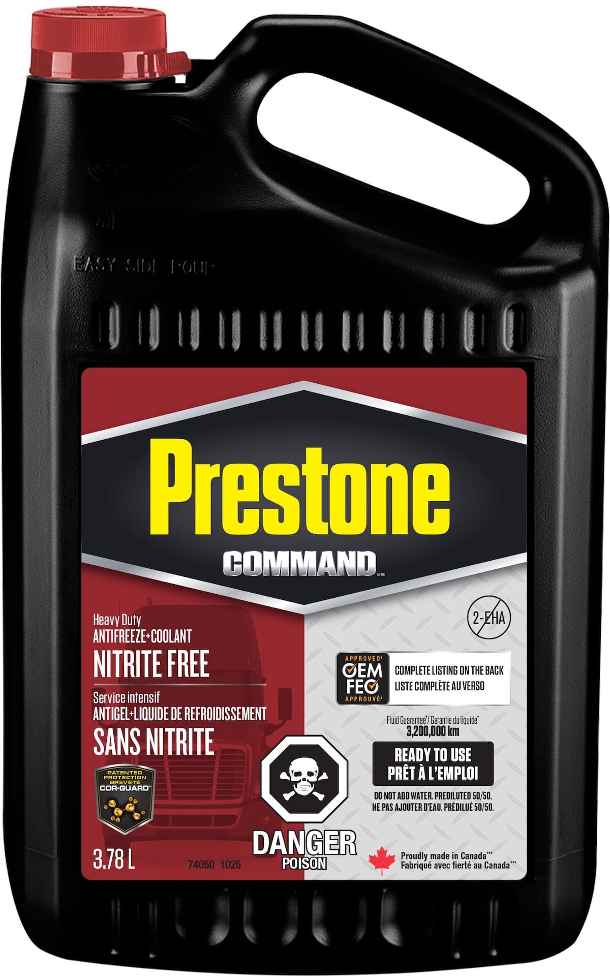 Prestone Command® Cor-Guard® Nitrite Free Premixed Diesel Coolant, 946-mL