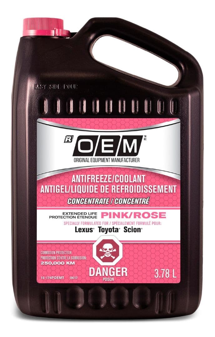 OEM Concentrated Anti-Freeze/Coolant, Toyota/Lexus/Scion, Pink/Rose 3.78-L