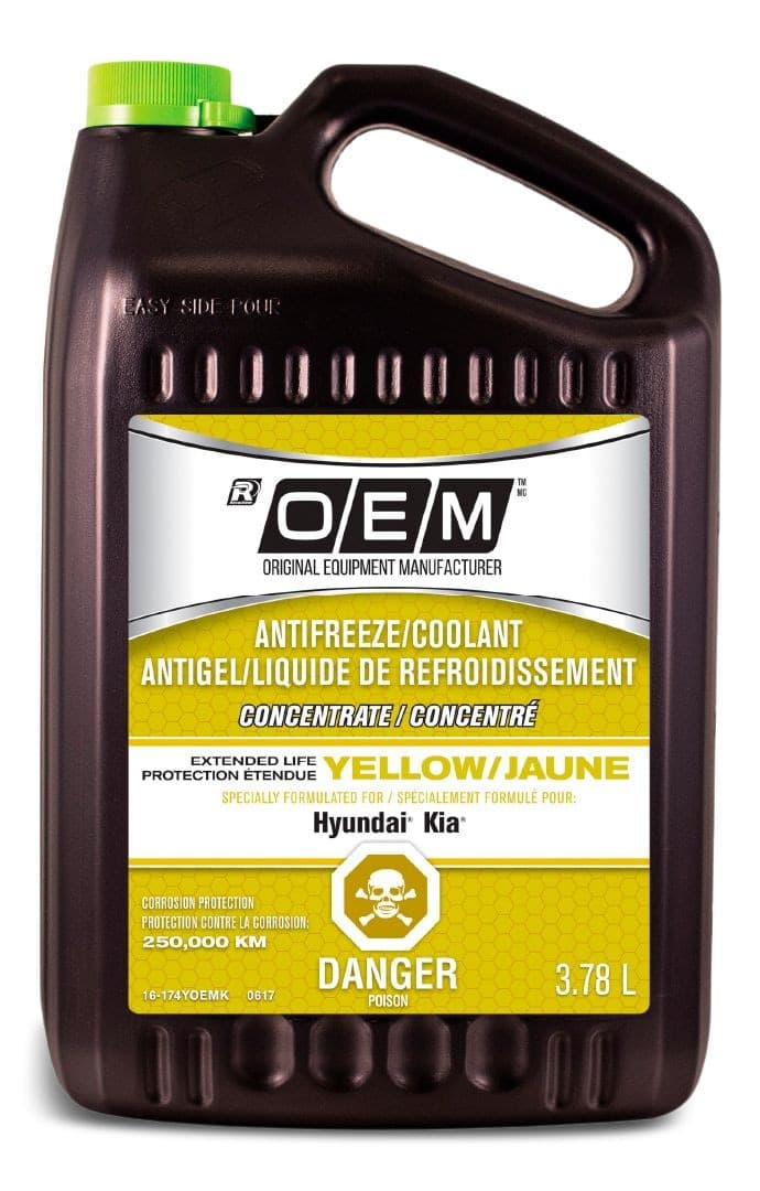 OEM Concentrated Anti-Freeze/Coolant, Kia/Hyundai, Yellow, 3.78-L