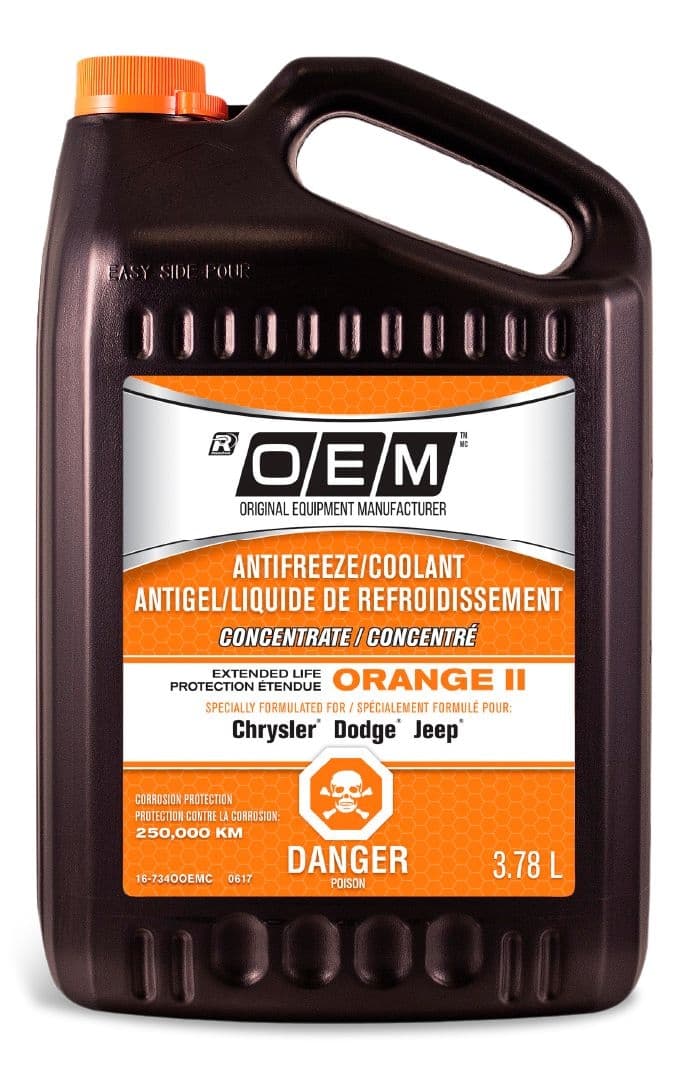 OEM Concentrated Anti-Freeze/Coolant, Chrysler/Jeep/Dodge, Orange II, 3.78-L