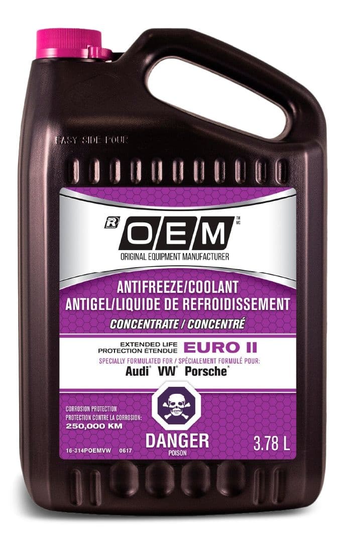 OEM Concentrated Anti-Freeze/Coolant, Audi/Volkswagen/Porsche, Euro II, 3.78-L