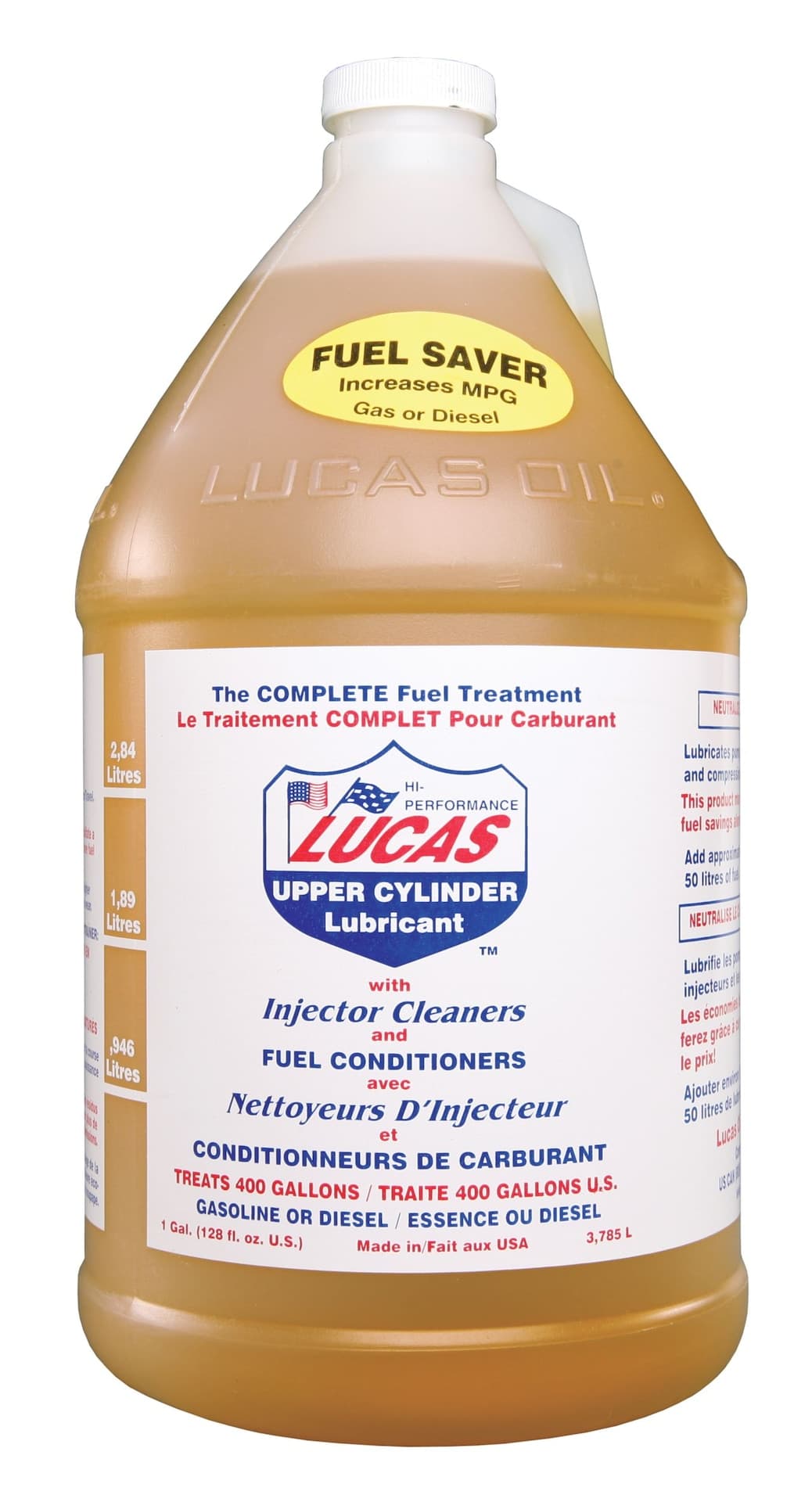 Lucas Oil Fuel Treatment with Upper Cylinder Lubricant & Injector Cleaner, 3.78-L
