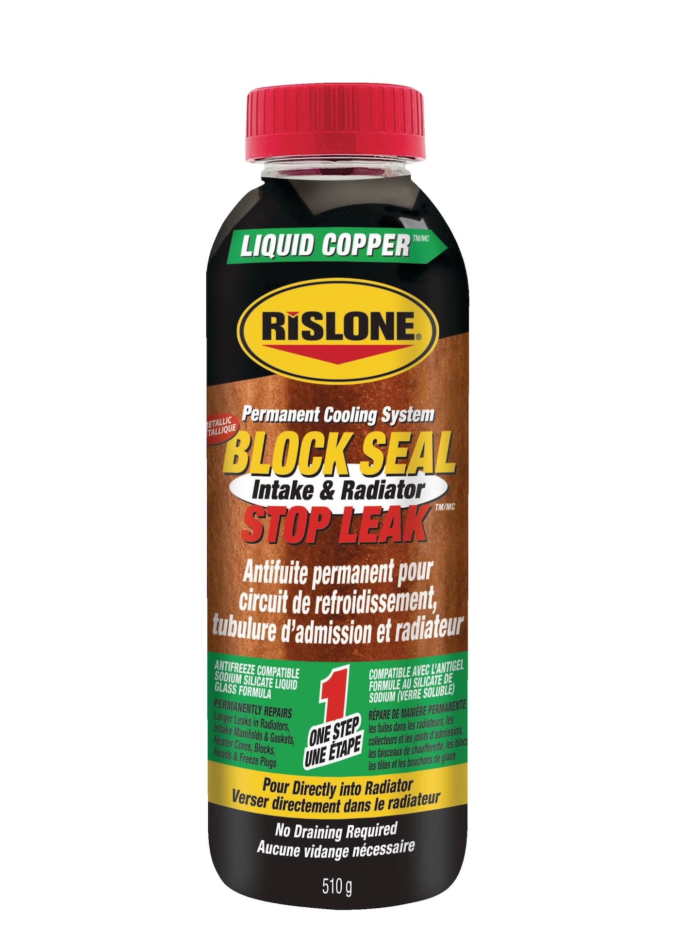 Rislone Liquid Copper Block Seal Intake/Radiator Stop Leak, 510-g
