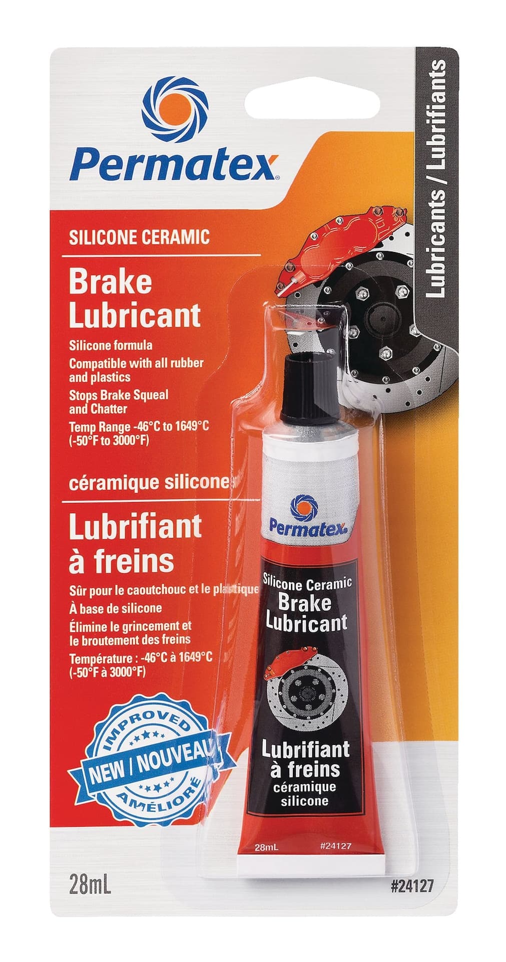 Permatex® 24127 Silicone Ceramic Brake Lubricant, Orange, 28-mL