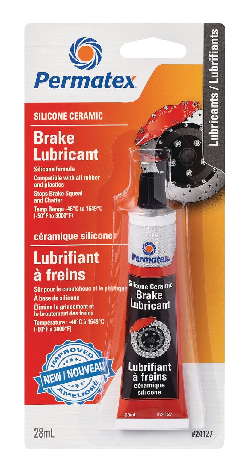 Permatex® 24127 Silicone Ceramic Brake Lubricant, Orange, 28-mL