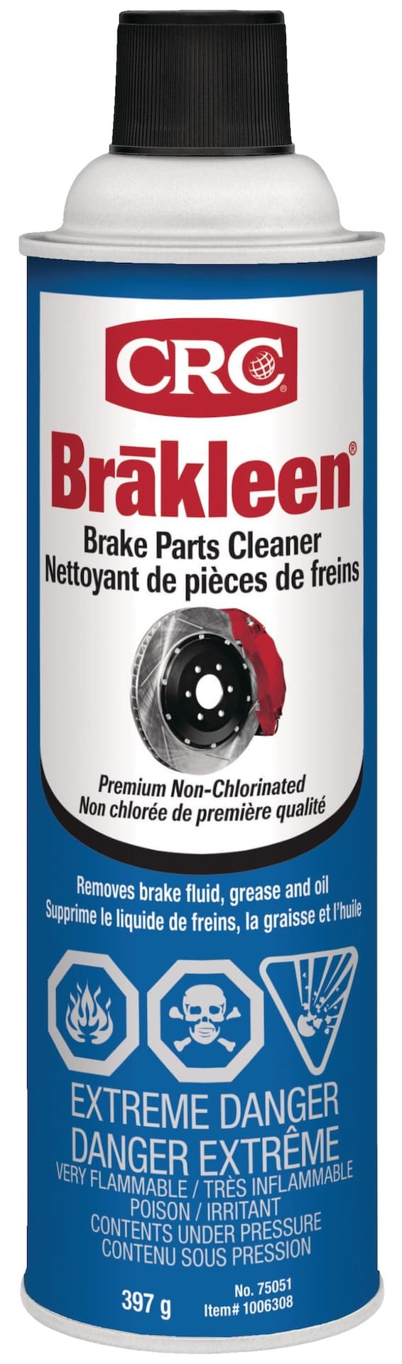 CRC Brakleen Non-Chlorinated Brake Parts Cleaner, 397-g