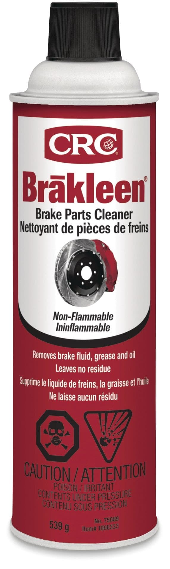 CRC Brakleen Non-Flammable Chlorinated Brake Parts Cleaner, 539-g