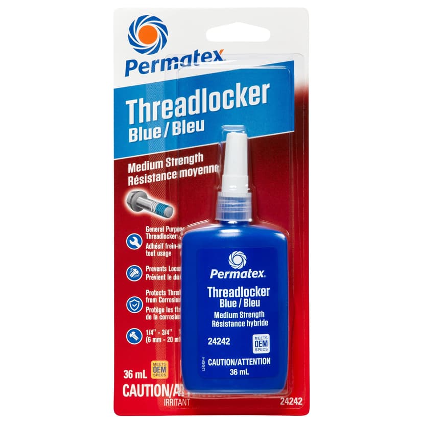 Permatex® 24242 Medium-Strength 242 Threadlocker, Blue, 36-mL