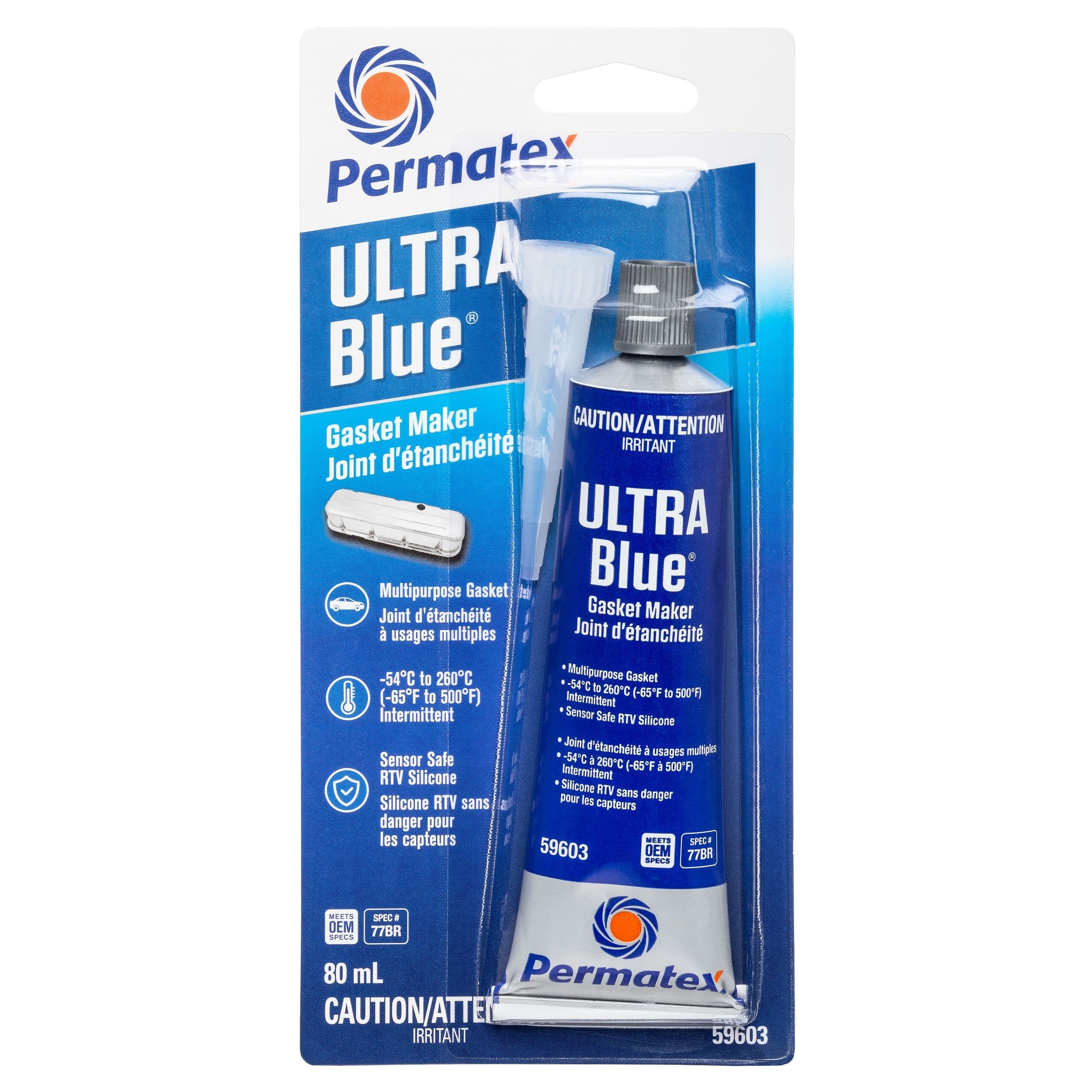 Permatex® 59603 Ultra Blue Multi-Purpose RTV Gasket Maker 77BR, 80-mL