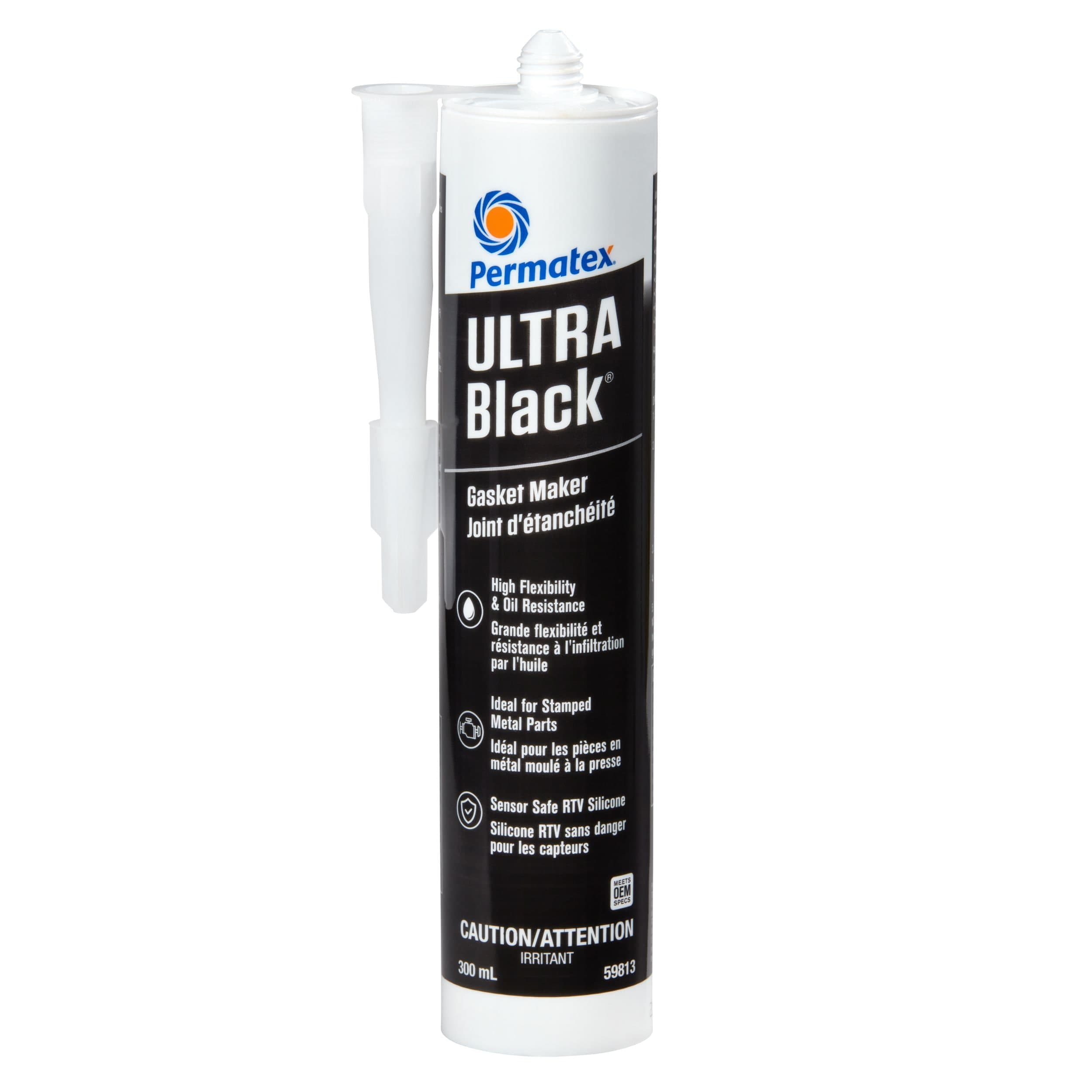 Permatex® 59813 Ultra Black Oil Resistant Gasket Maker 598C, 300-mL