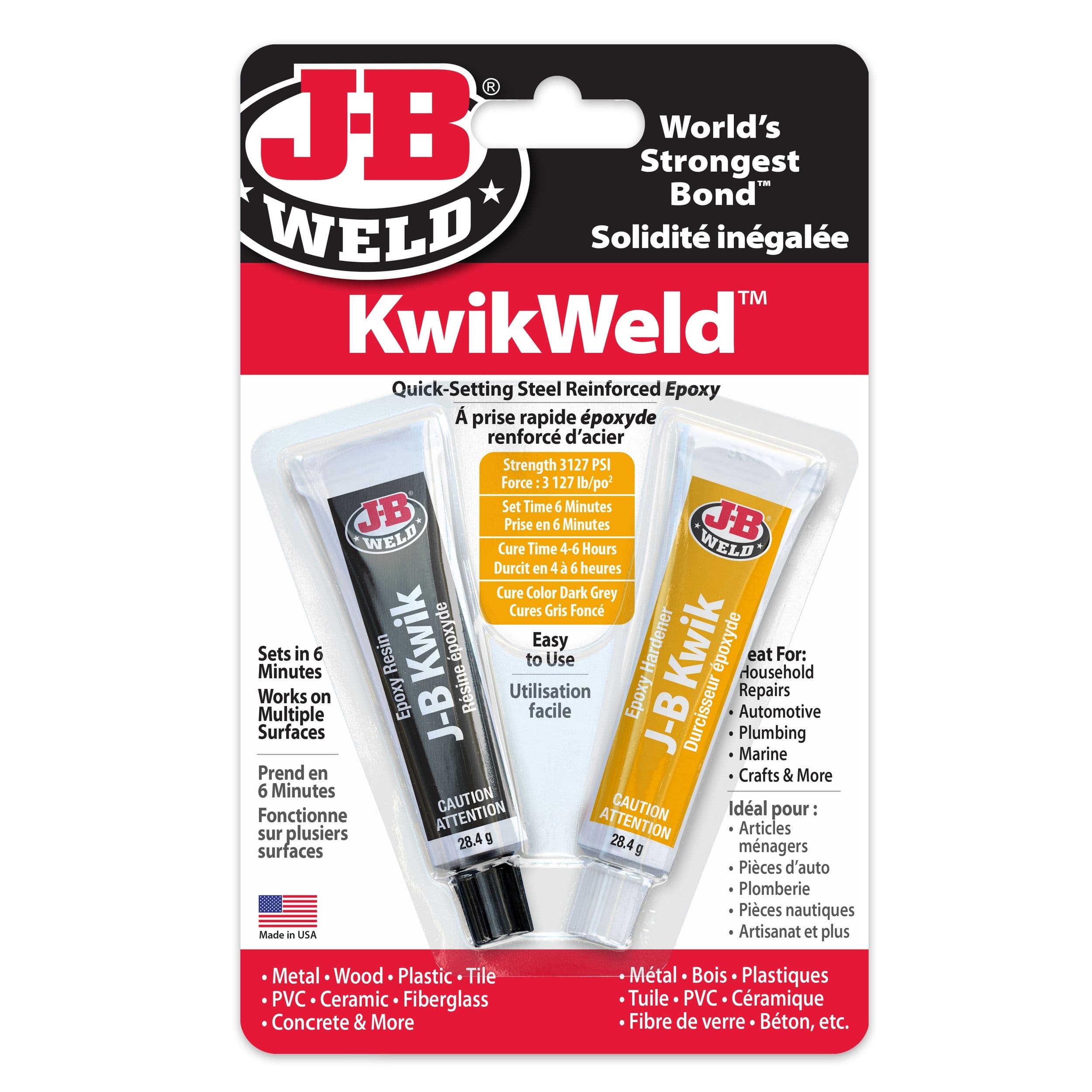 J-B Weld Quick Setting Steel Reinforced Epoxy, 28-g